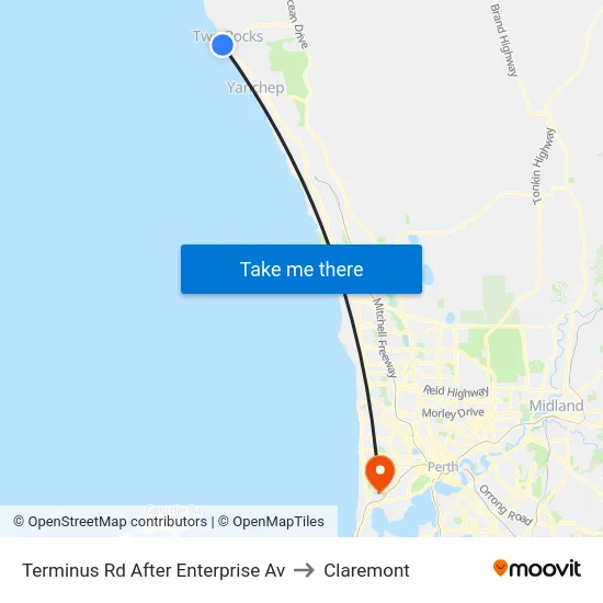 Terminus Rd After Enterprise Av to Claremont map