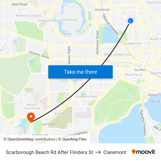 Scarborough Beach Rd After Flinders St to Claremont map