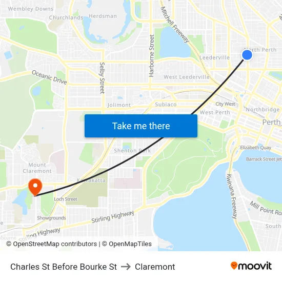 Charles St Before Bourke St to Claremont map