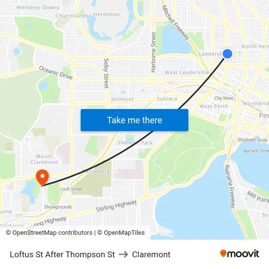 Loftus St After Thompson St to Claremont map