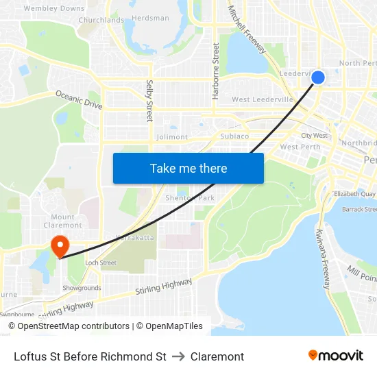 Loftus St Before Richmond St to Claremont map