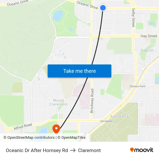 Oceanic Dr After Hornsey Rd to Claremont map