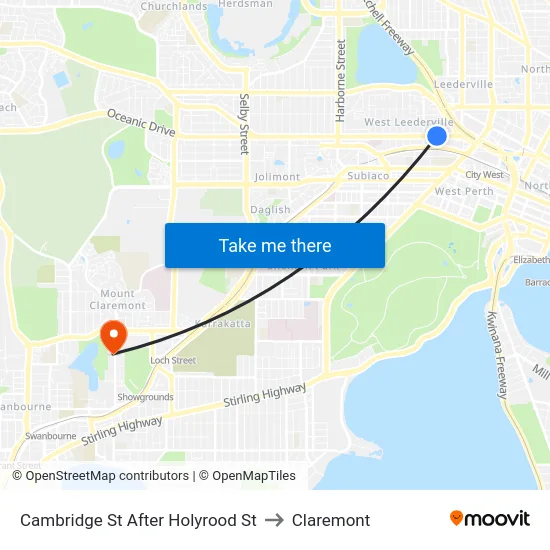 Cambridge St After Holyrood St to Claremont map