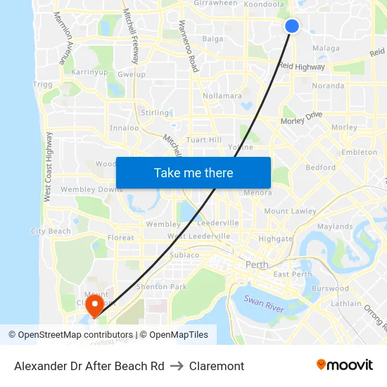 Alexander Dr After Beach Rd to Claremont map
