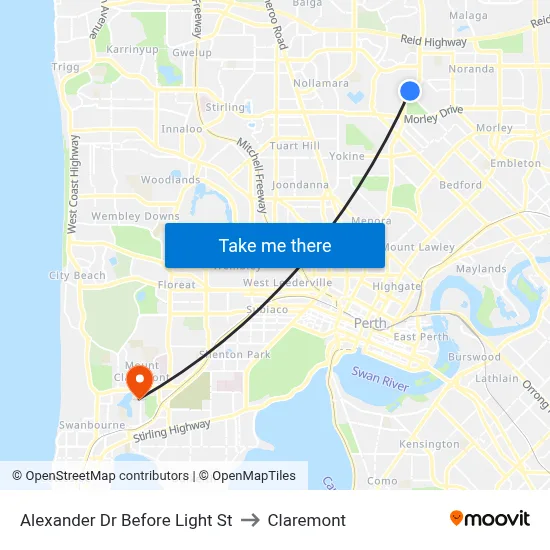 Alexander Dr Before Light St to Claremont map
