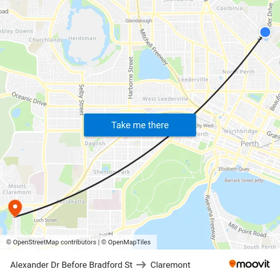 Alexander Dr Before Bradford St to Claremont map