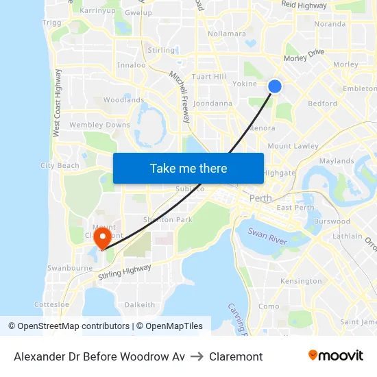 Alexander Dr Before Woodrow Av to Claremont map