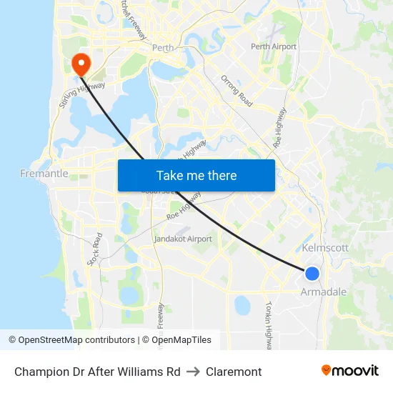 Champion Dr After Williams Rd to Claremont map