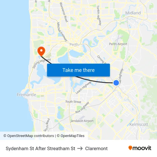 Sydenham St After Streatham St to Claremont map