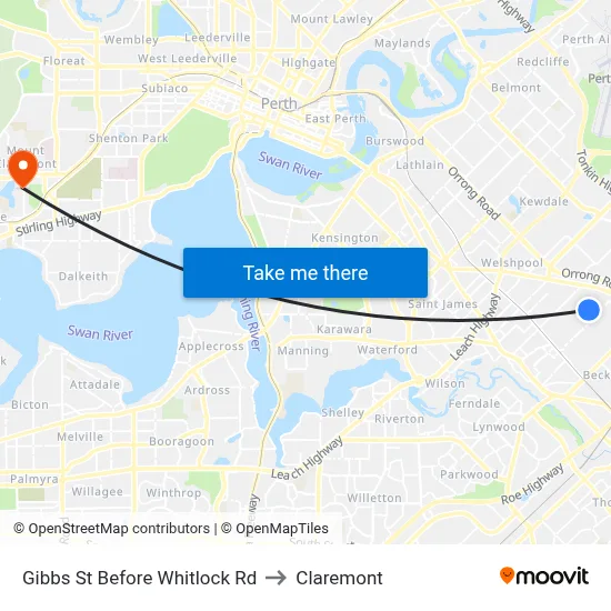 Gibbs St Before Whitlock Rd to Claremont map