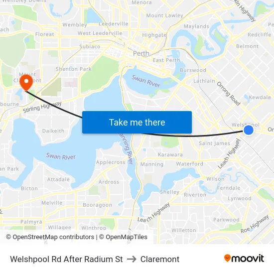 Welshpool Rd After Radium St to Claremont map