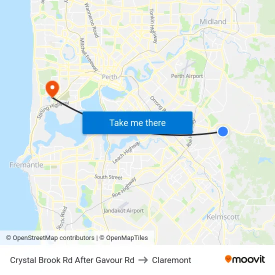 Crystal Brook Rd After Gavour Rd to Claremont map