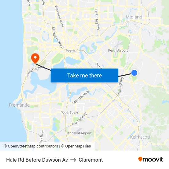 Hale Rd Before Dawson Av to Claremont map