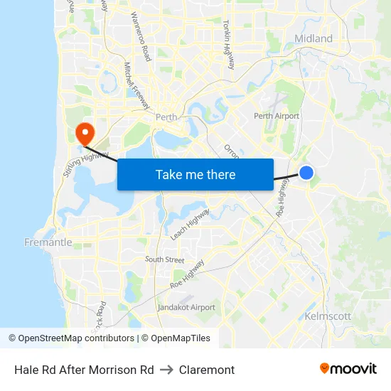 Hale Rd After Morrison Rd to Claremont map