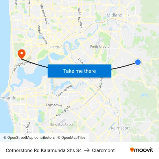 Cotherstone Rd Kalamunda Shs S4 to Claremont map