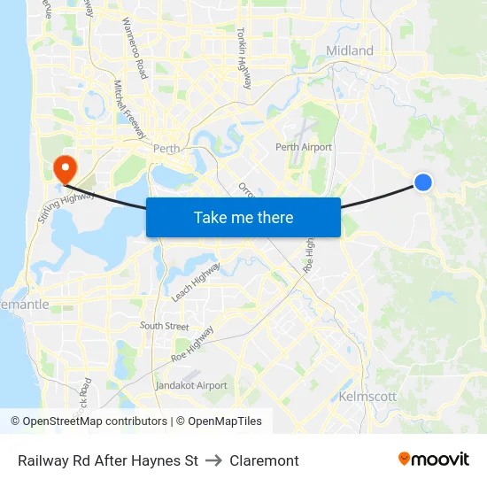 Railway Rd After Haynes St to Claremont map