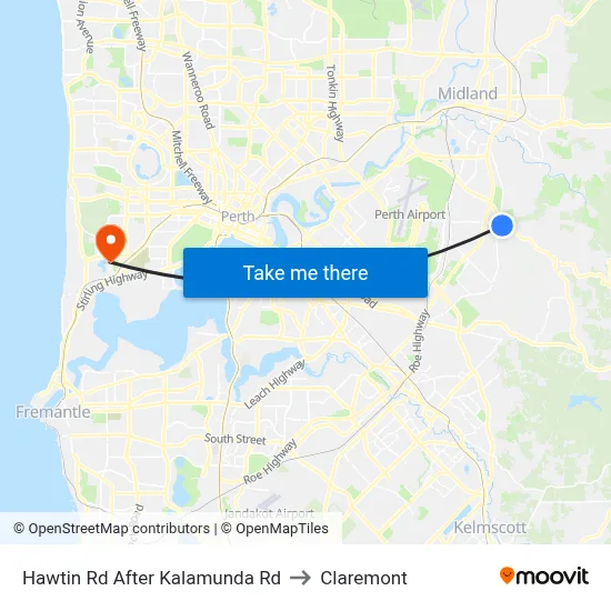 Hawtin Rd After Kalamunda Rd to Claremont map