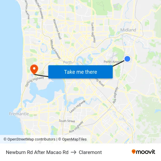 Newburn Rd After Macao Rd to Claremont map