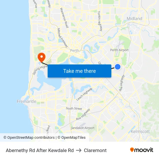 Abernethy Rd After Kewdale Rd to Claremont map
