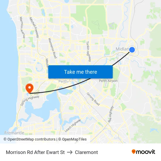 Morrison Rd After Ewart St to Claremont map