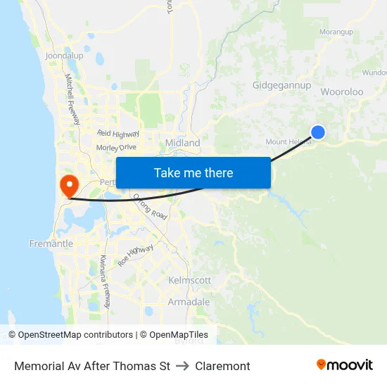 Memorial Av After Thomas St to Claremont map