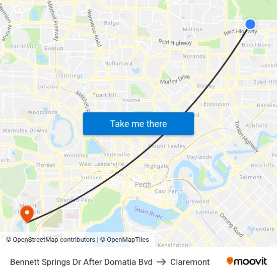 Bennett Springs Dr After Domatia Bvd to Claremont map