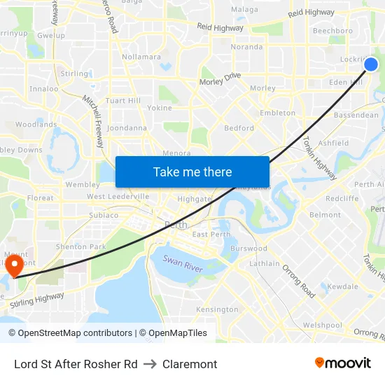 Lord St After Rosher Rd to Claremont map