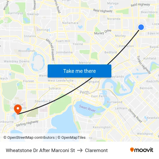 Wheatstone Dr After Marconi St to Claremont map