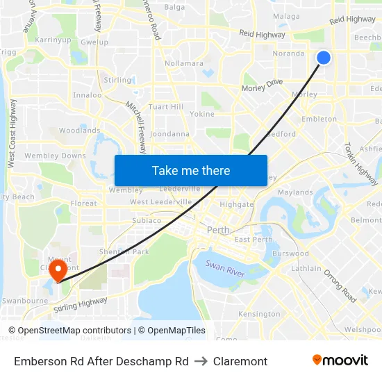 Emberson Rd After Deschamp Rd to Claremont map