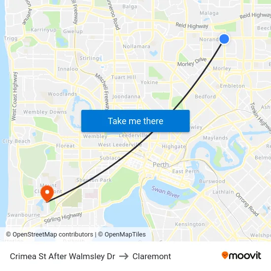 Crimea St After Walmsley Dr to Claremont map
