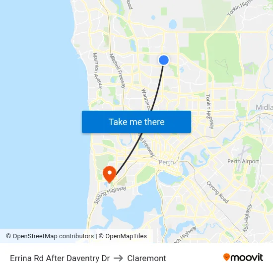 Errina Rd After Daventry Dr to Claremont map