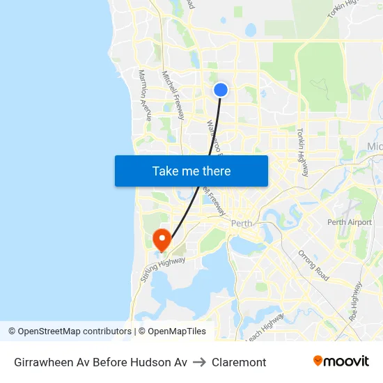 Girrawheen Av Before Hudson Av to Claremont map