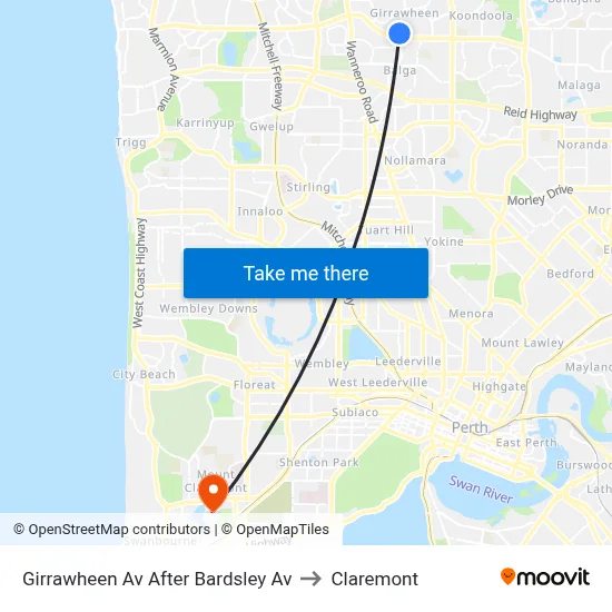Girrawheen Av After Bardsley Av to Claremont map