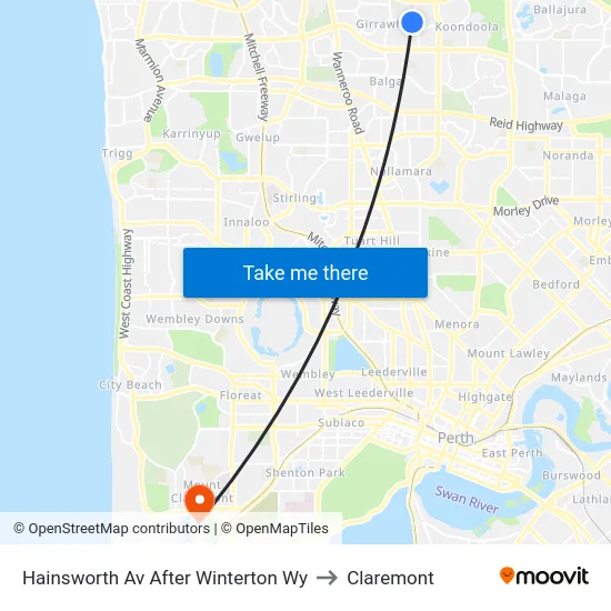 Hainsworth Av After Winterton Wy to Claremont map