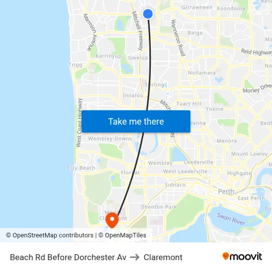 Beach Rd Before Dorchester Av to Claremont map