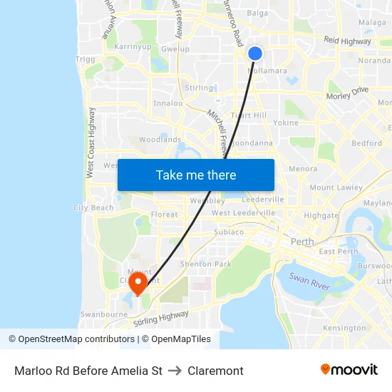 Marloo Rd Before Amelia St to Claremont map