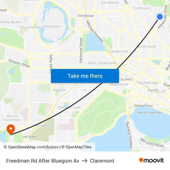 Freedman Rd After Bluegum Av to Claremont map