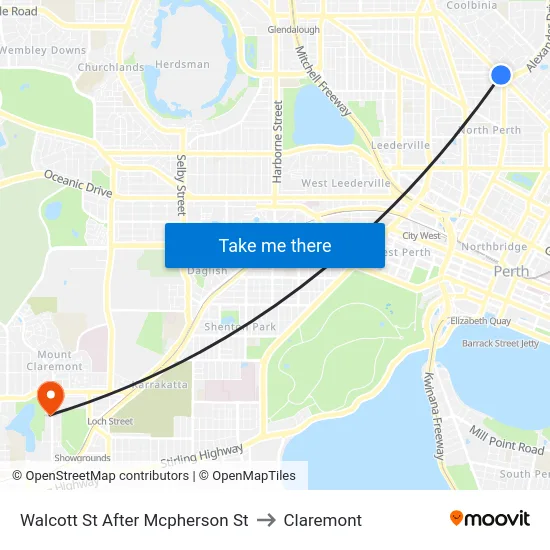 Walcott St After Mcpherson St to Claremont map