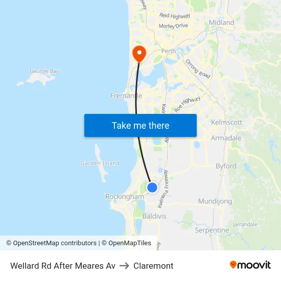 Wellard Rd After Meares Av to Claremont map