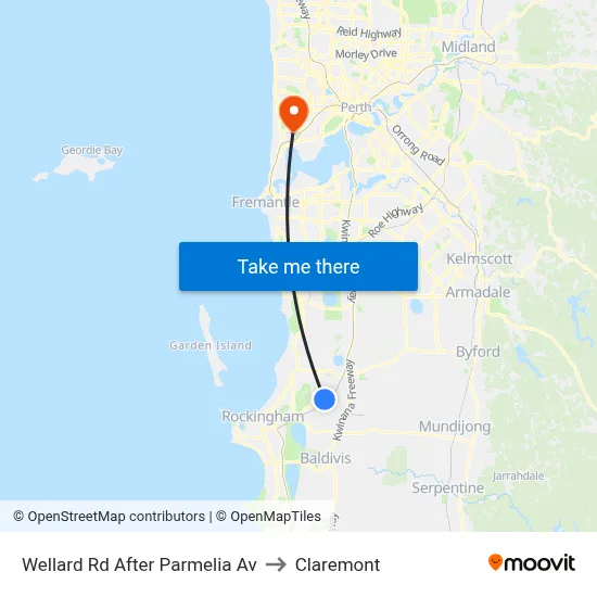 Wellard Rd After Parmelia Av to Claremont map