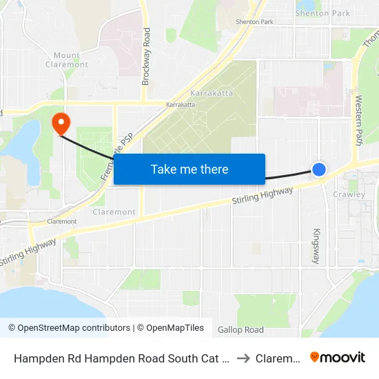 Hampden Rd Hampden Road South Cat Id 128 to Claremont map