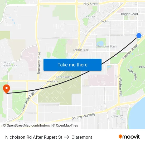 Nicholson Rd After Rupert St to Claremont map