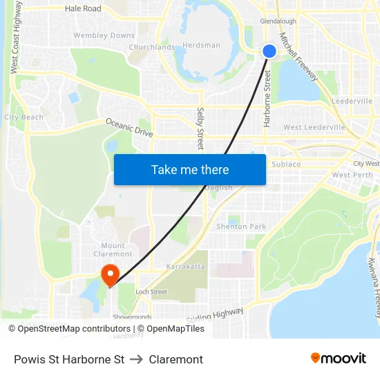 Powis St Harborne St to Claremont map