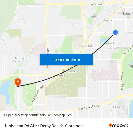 Nicholson Rd After Derby Rd to Claremont map