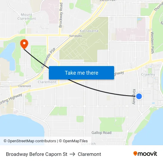 Broadway   Before Caporn St to Claremont map