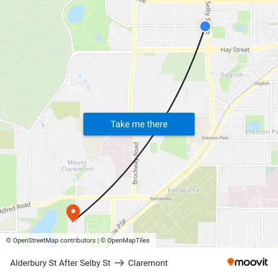 Alderbury St After Selby St to Claremont map
