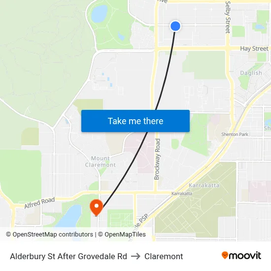Alderbury St After Grovedale Rd to Claremont map
