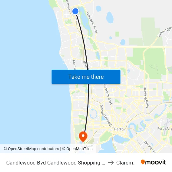 Candlewood Bvd Candlewood Shopping Centre to Claremont map
