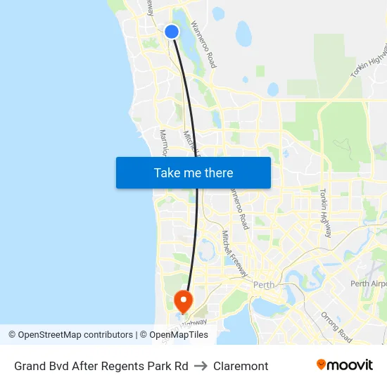 Grand Bvd After Regents Park Rd to Claremont map