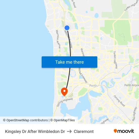 Kingsley Dr After Wimbledon Dr to Claremont map